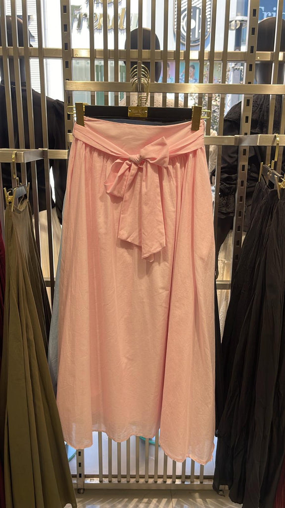 High-Waist Maxi Skirt with Bow
