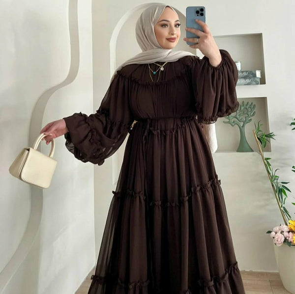 Tiered Chiffon Maxi Dress