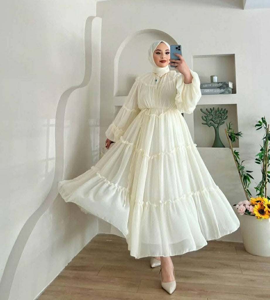 Tiered Chiffon Maxi Dress