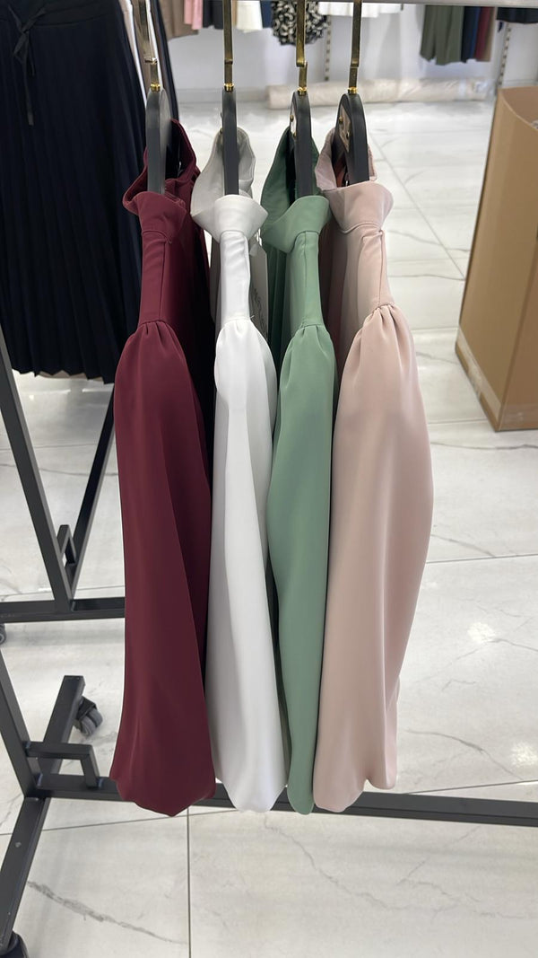 Satin Crepe Long-Sleeve Blouse