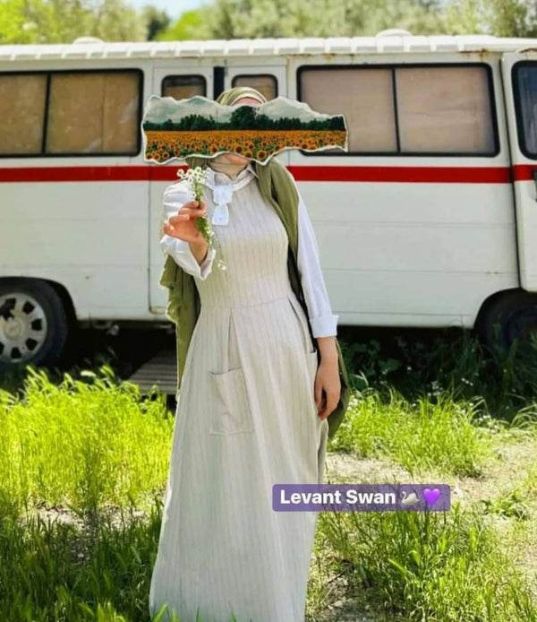 Striped Pinafore Maxi Dress with Pockets