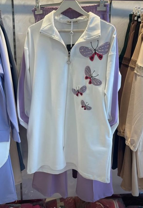 Butterfly Embroidery Two-Piece Set