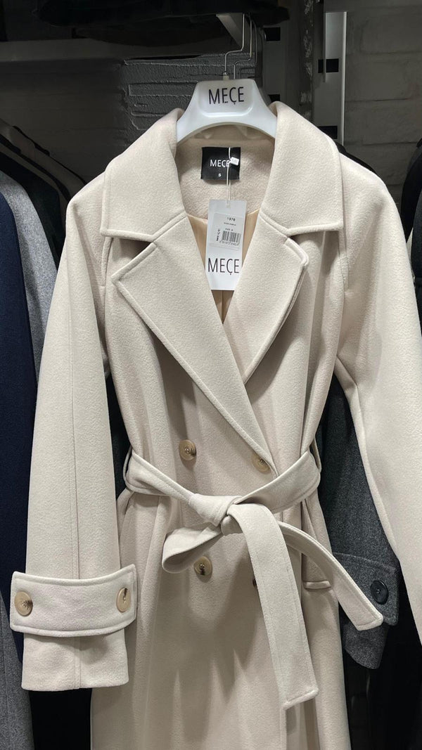 Women’s Classic Long Trench Coat with Belt