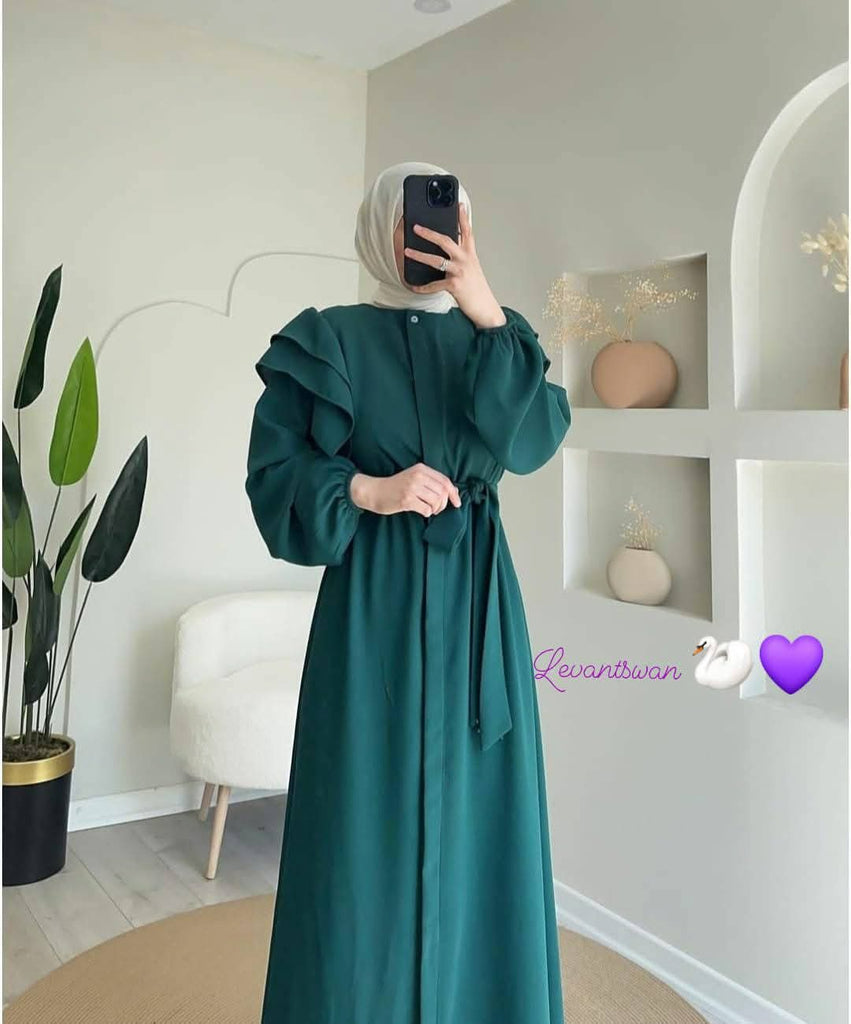 Elegant Ruffle Sleeve Maxi Dress