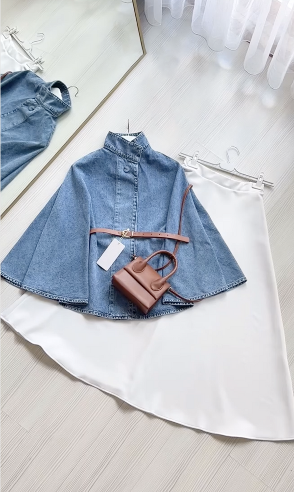 Denim Cape Jacket