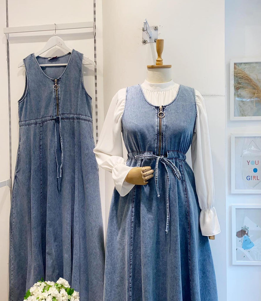 Denim Pinafore Dress