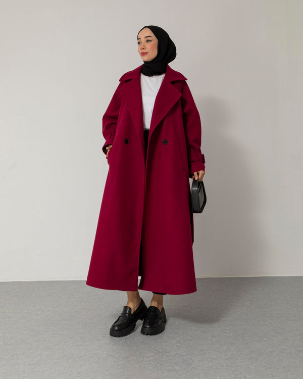 Elegant Wool Belted Coat