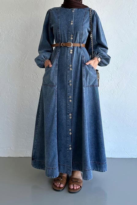 Belted Denim Dress