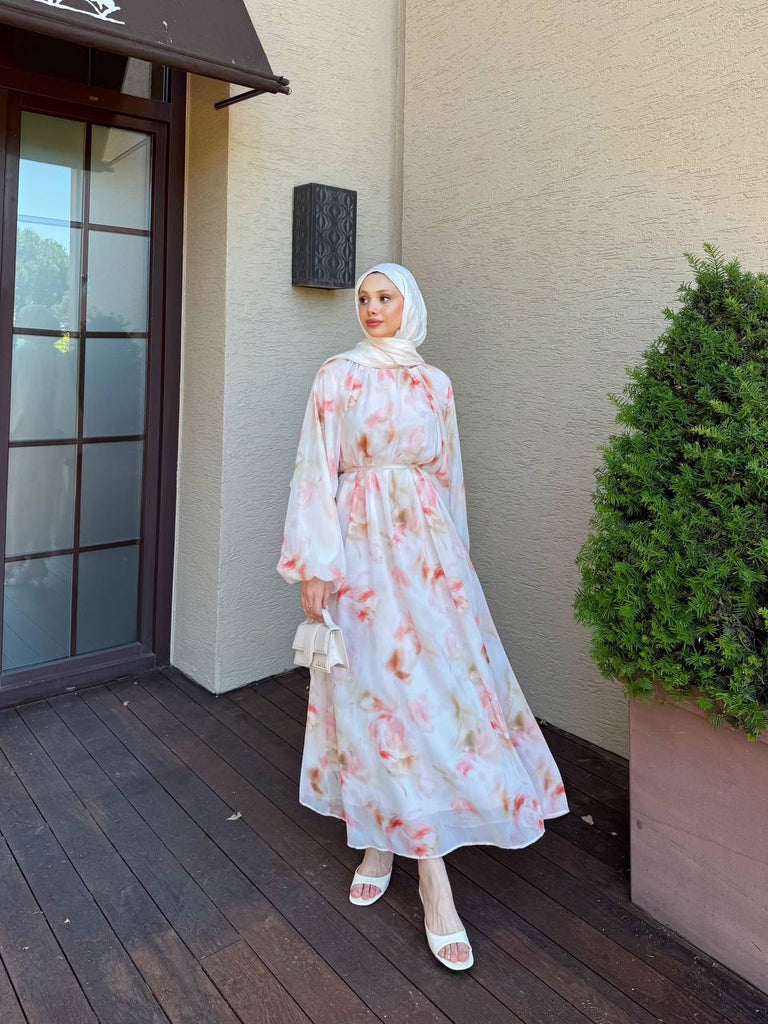 Printed Chiffon Maxi Dress