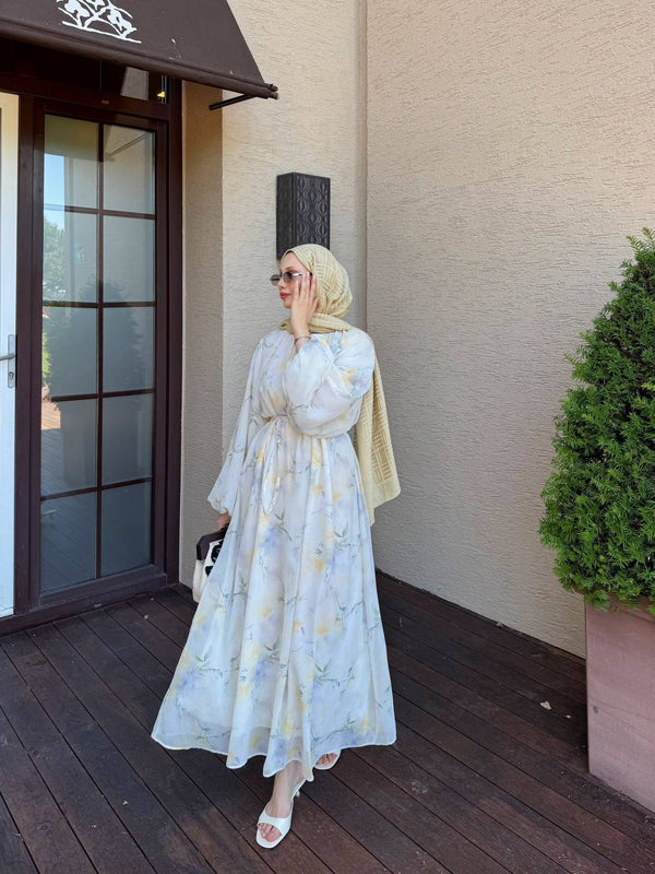 Printed Chiffon Maxi Dress