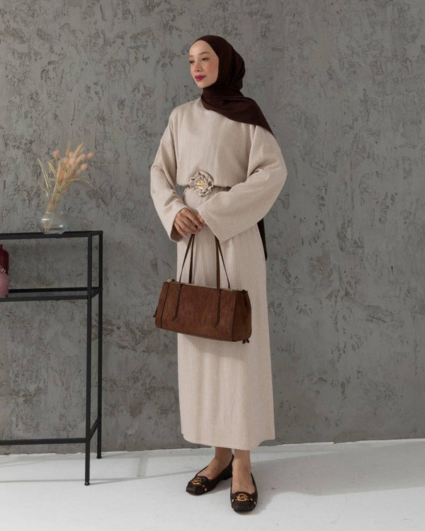 Women’s  Modest Maxi Dress with Belt