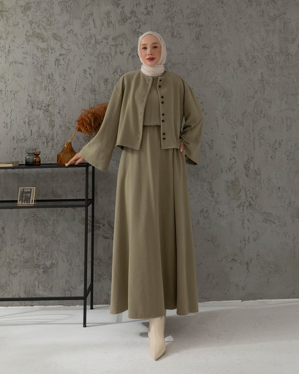 Women’s Two-Piece Modest Set with Wide Sleeves