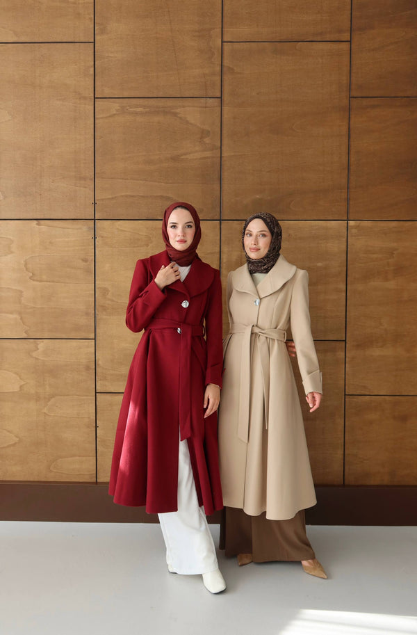 Women’s Elegant Long Coat with Belt