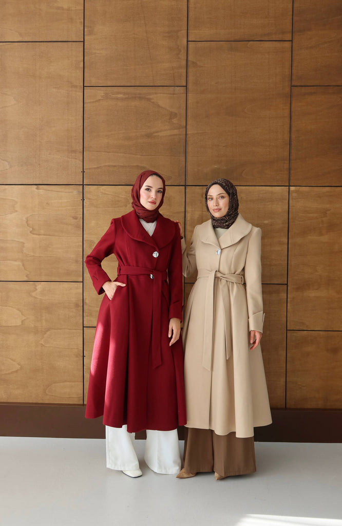 Women’s Elegant Long Coat with Belt