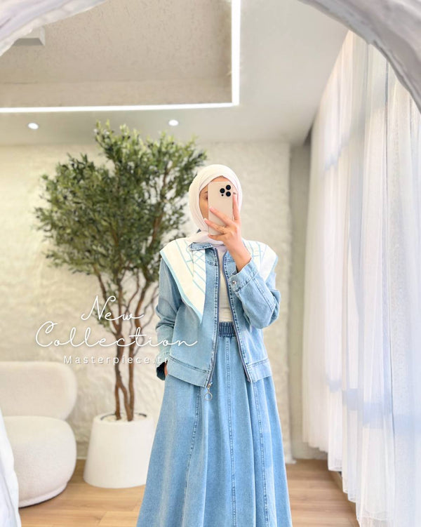 Denim Two-Piece Modest Set – Jacket & Maxi Skirt