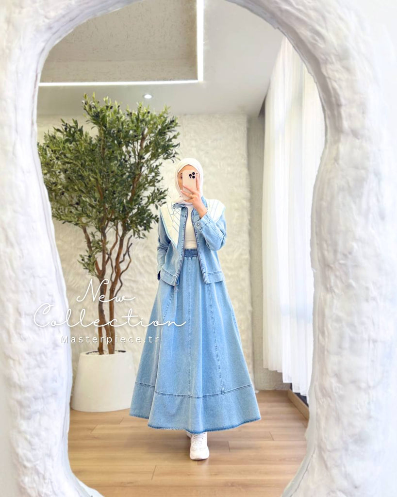 Denim Two-Piece Modest Set – Jacket & Maxi Skirt