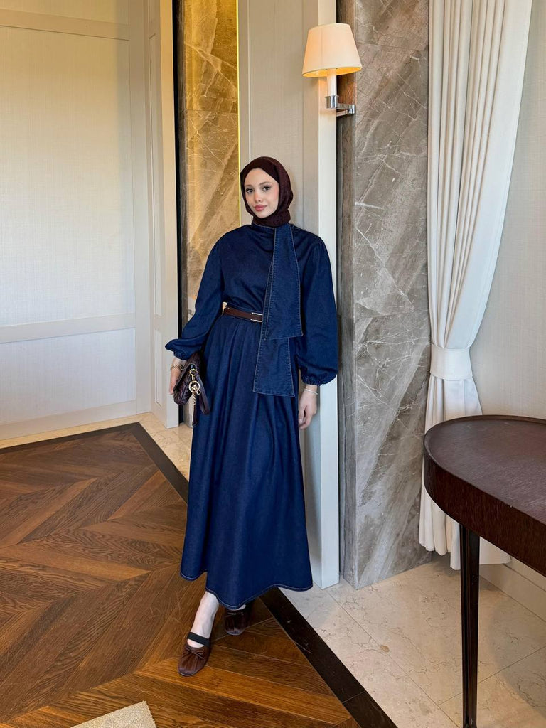 Elegant Denim Maxi set