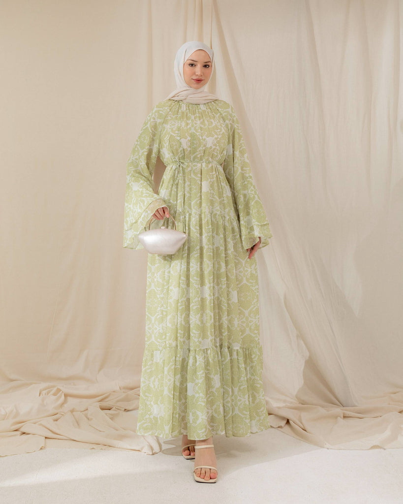 Elegant Printed Modest Maxi Dress