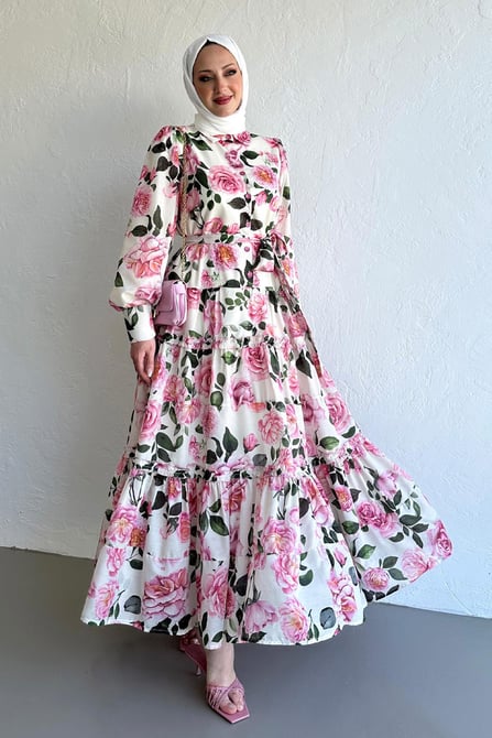 Petal Elegance Chiffon Dress