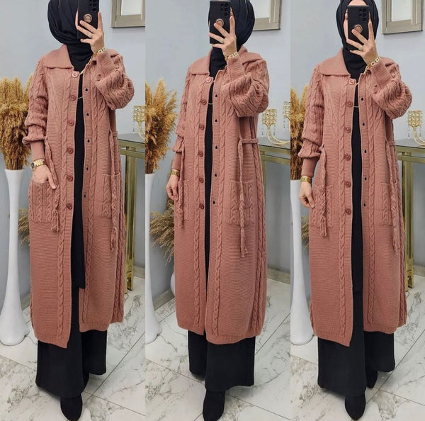 Warm Knitted Jacket - Long